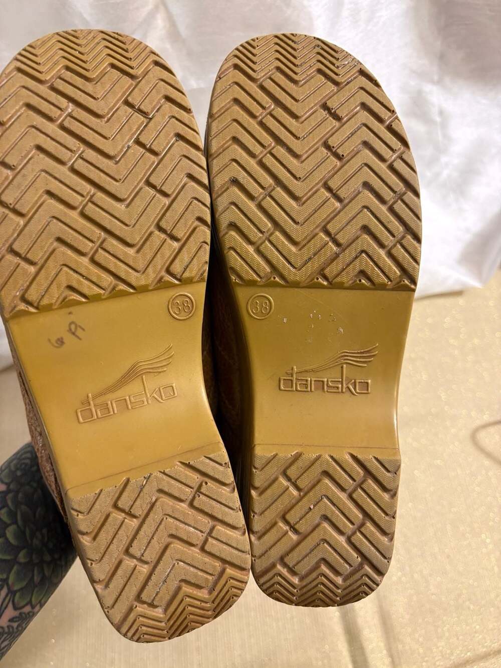Dansko Professional Clogs in Honey Distressed Leather - Picture 9 of 10